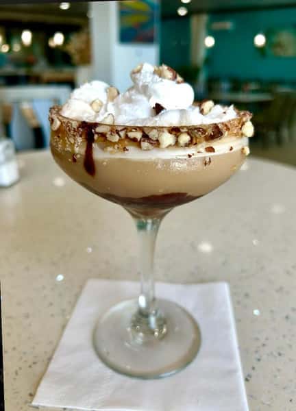 Peanut Butter Tini, rimmed w/ creamy peanut butter