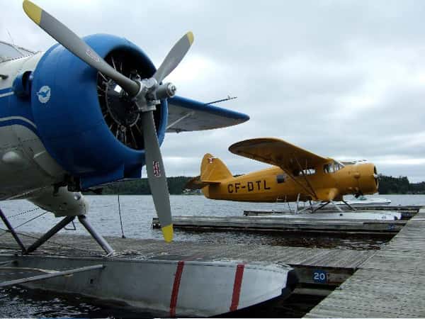 Two docked sea planes