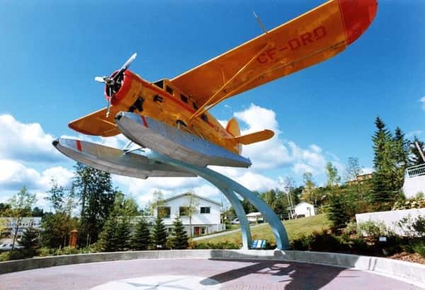 Elevated sea plane on display