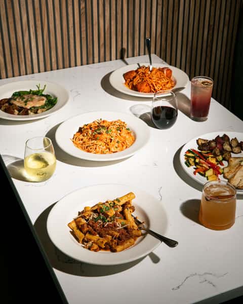 Dinner spread at Osteria 832