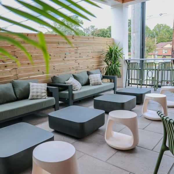 Lounge seating on the newly renovated Osteria 832 patio