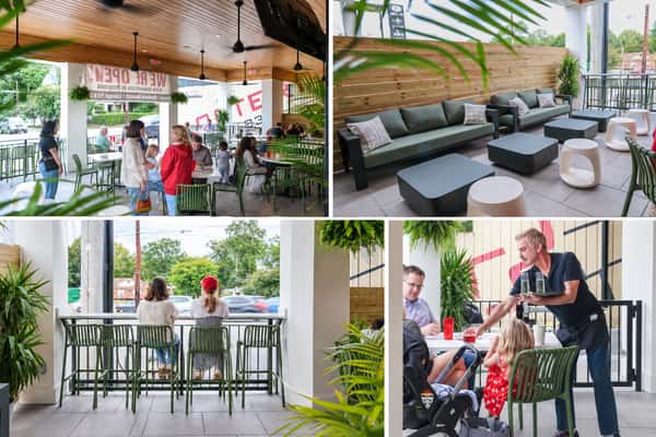 Collage of Osteria 832's new patio