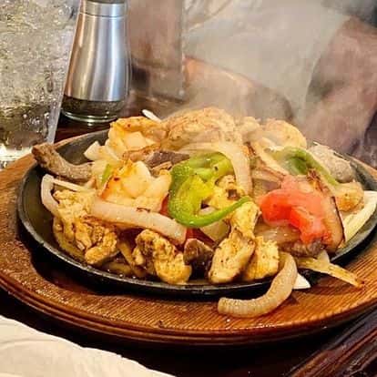 flour tortilla fajitas and steam