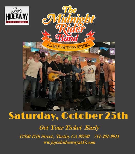 MIDNIGHT RIDER BAND BACK ROW SEATING OCTOBER 25th