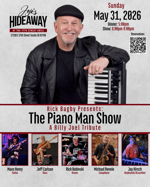 PIANO MAN BACK ROOM SEATING MAY 31st