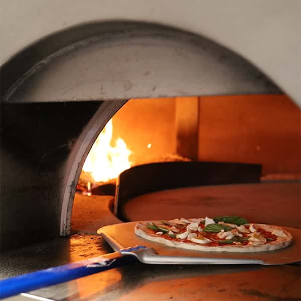 pizza in the oven