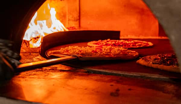 pizza in the oven