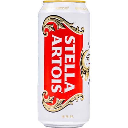 Stella Artois, 16oz can beer, 4 pack (5.0% ABV)