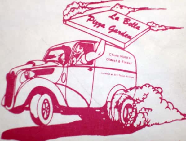 delivery truck speeding away with pizza