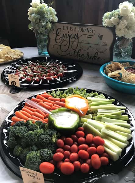catering layout with assorted veggies