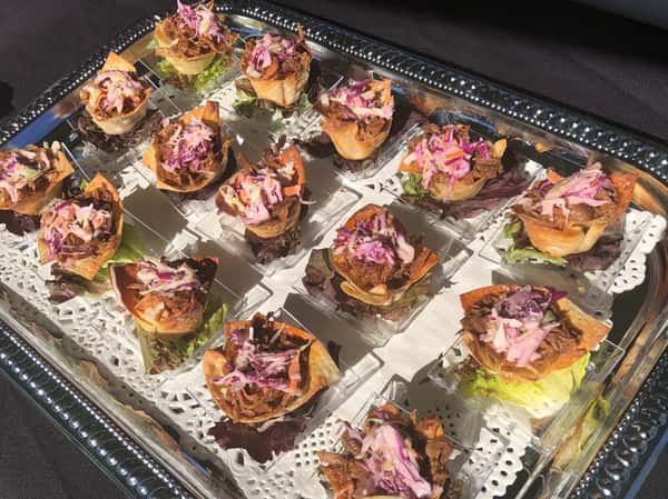 Sweet & Spicy short rib in won tons