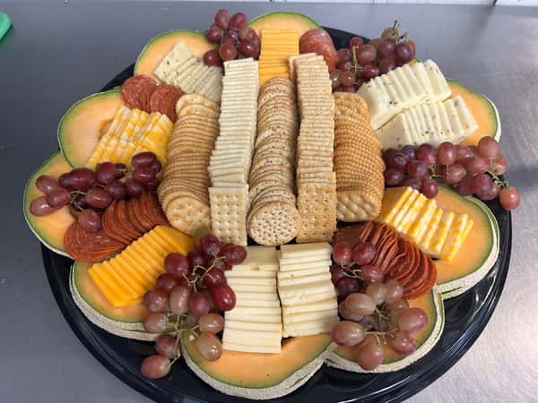 Cheese, cracker, pepperoni platter