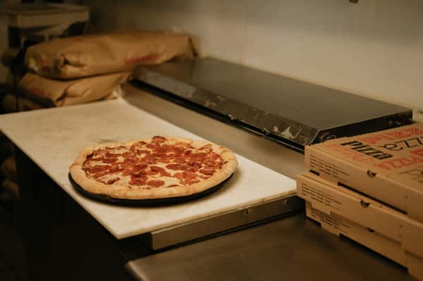 Pizza on counter