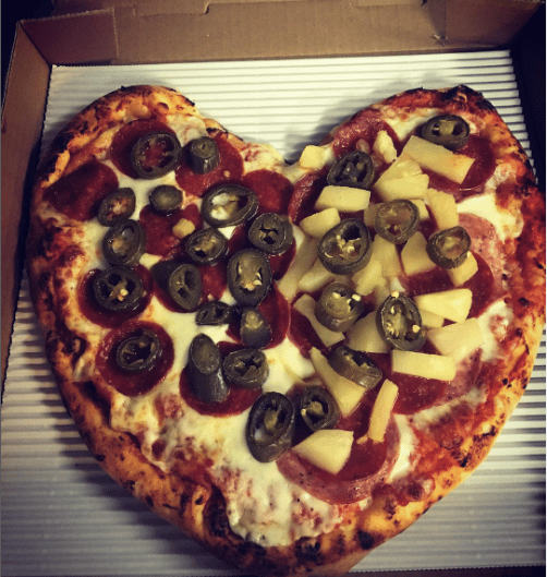 Heart pizza