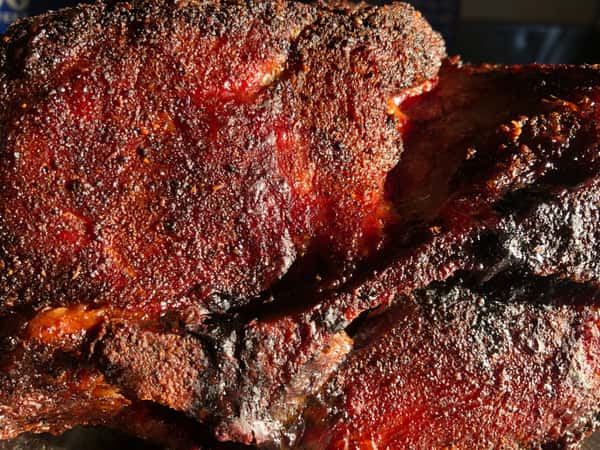 Pork after a night in the smoker
