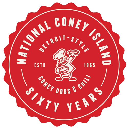 The National Coney Island Detroit Style Coney Dogs and Chili. Sixty Years.