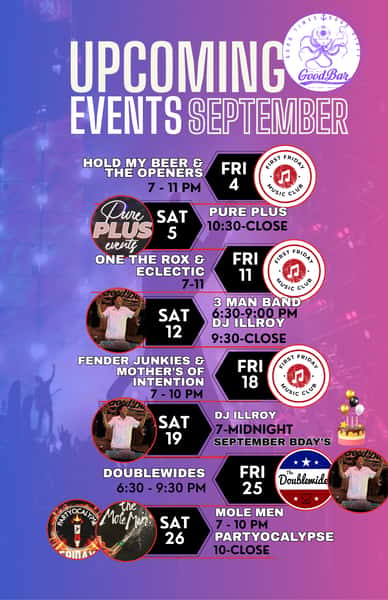 September Live & Local Band Schedule