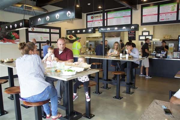 customers inside restaurant