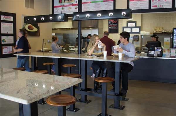customers inside restaurant