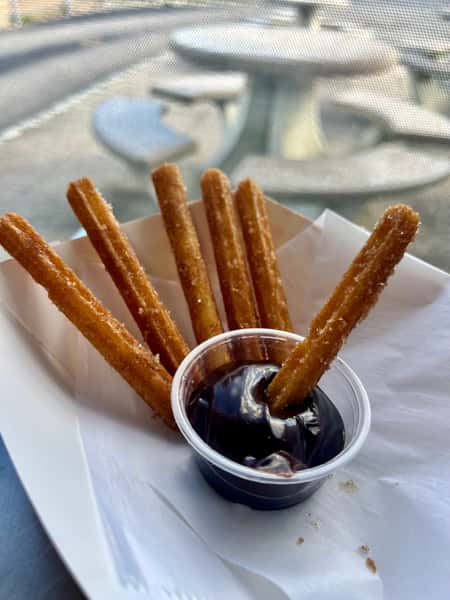 Churro Fries with premium chocolate sauce for dipping