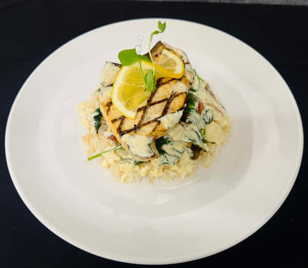 Grilled Swordfish Florentine