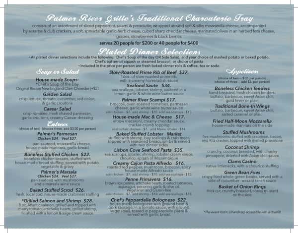 Palmer Events Dinner Brochure