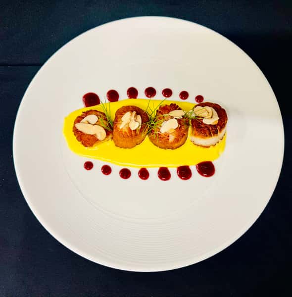 Sea Scallops over Corn Puree