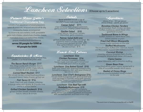 Palmer Events Lunch Brochure