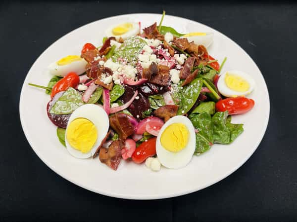 Chef's Spinach Salad with Hard Boiled Eggs