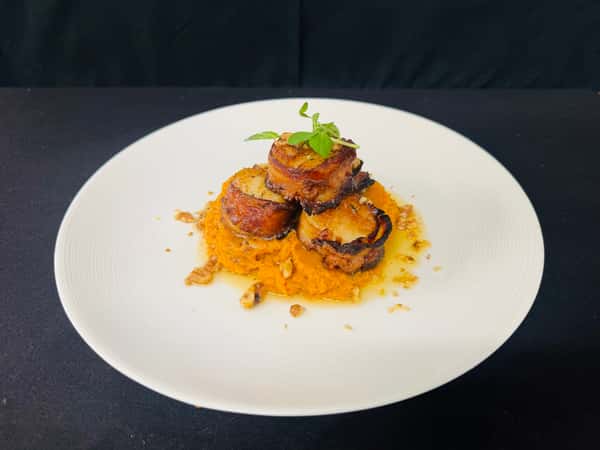 Brown Butter Bacon-Wrapped Scallops
