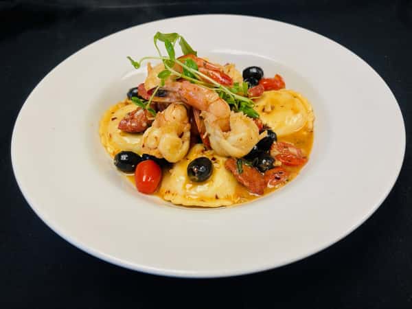 Portuguese Style Lobster Ravioli & Shrimp