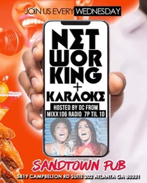 Networking + Karaoke flyer