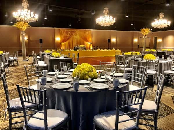 Grand Ballroom with decorated tables and chairs