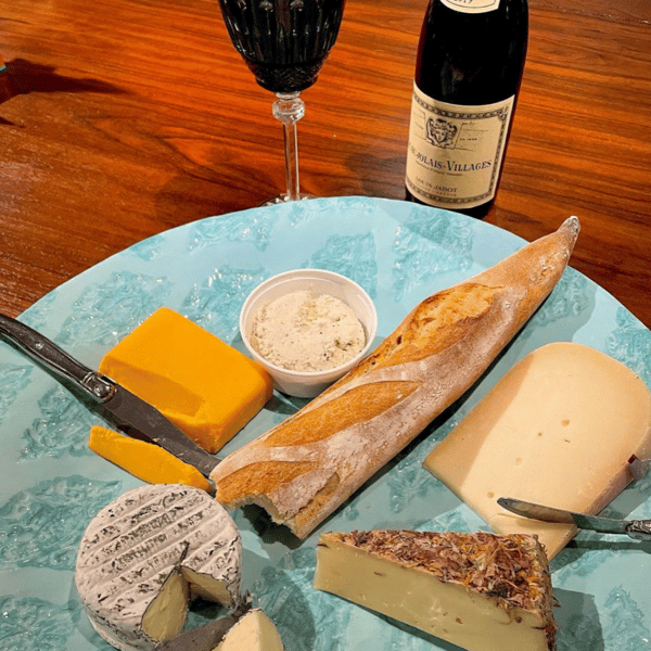 Bread, wine & cheese