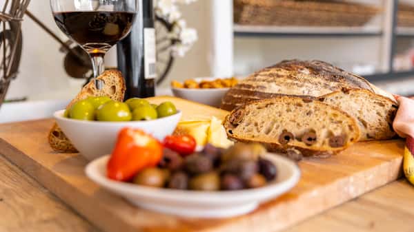 olives and bread