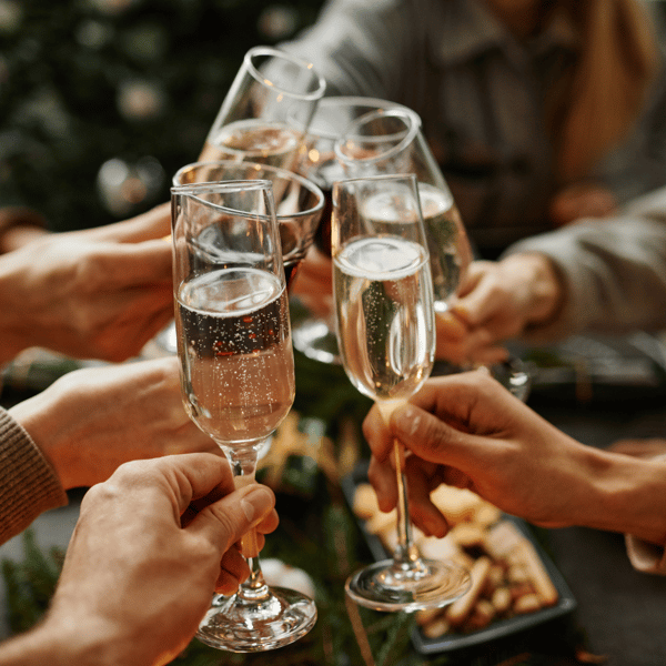 Champagne glasses cheers