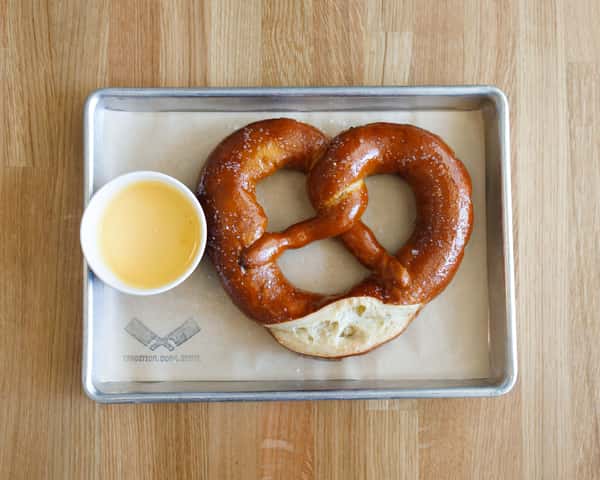 Giant Pretzel with Cheese Sauce