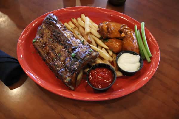 steak wings and fries