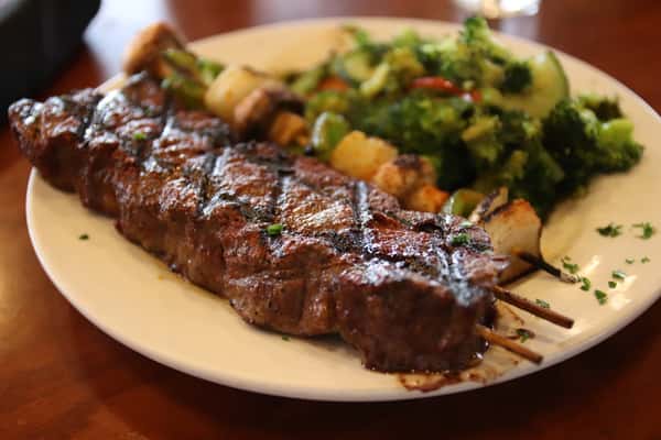 steak and veggies