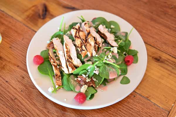 Raspberry Spinach Chicken Salad