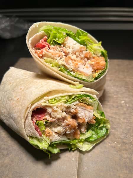 Crispy Chicken Caesar Wrap with Bacon