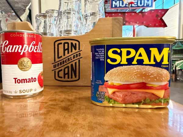 Campbells Soup Can and SPAM can at Can Can Wonderland