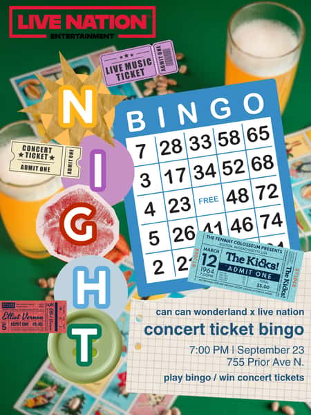 concert ticket bingo livenation 9.23