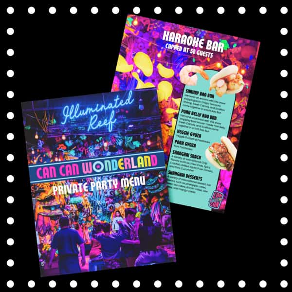 image of Can Can Wonderland private party menu