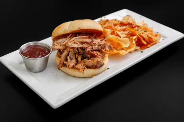 Pulled Pork Sandwich and Fries