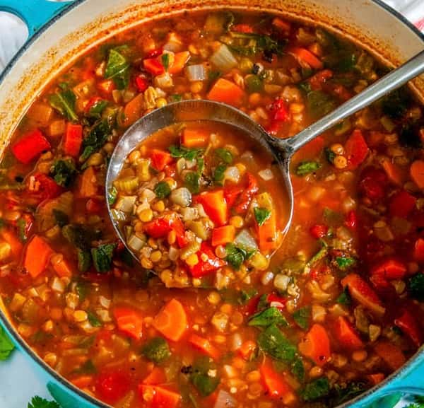 Lentil Vegetable Tomato Soup