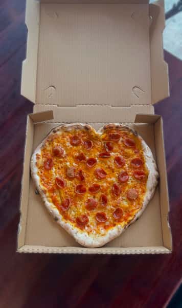 Heart Shaped Pepperoni Pizza