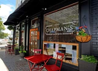 Chapman's Food & Spirits storefront and sidewalk
