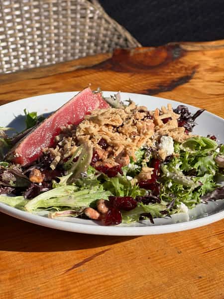 Ahi Tuna over greens