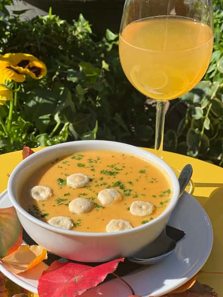 Squash Soup with Mary's Mimosa